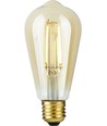 E27 4,7W dimbare LED Rustika lamp - ST64, filament, goud glas, 2200K, 470lm