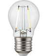 E27 2,5W dimbare LED kogellamp - G45, filament, helder glas, 2500K