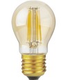 E27 4,7W dimbare LED kogellamp - G45, filament, goud glas, 2200K, 470lm
