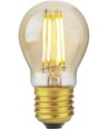 E27 4,7W dimbare LED kogellamp - G45, filament, goud glas, 2200K, 470lm