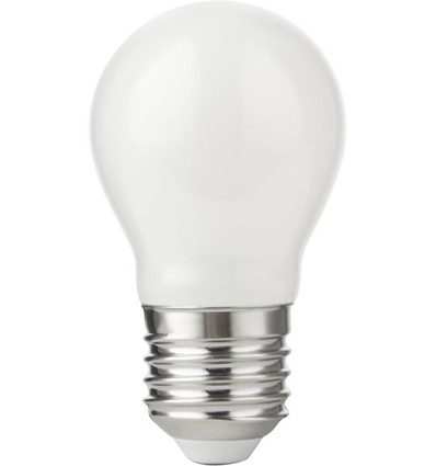 E27 4,7W dimbare LED kogellamp - G45, opaal glas, 470lm, 2500K