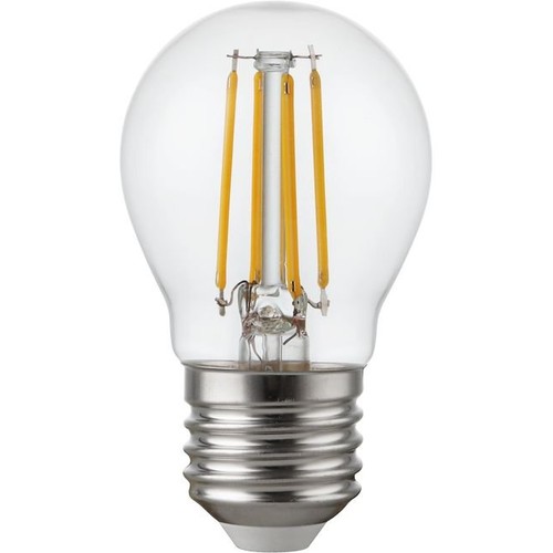 E27 4,7W dimbare LED kogellamp - G45, filament, helder glas, 2700K