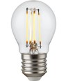 E27 4,7W dimbare LED kogellamp - G45, filament, helder glas, 2700K