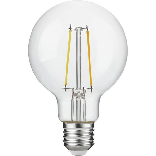 E27 2,5W dimbare LED filament lamp - G80, 250lm, 2500K, helder glas