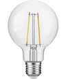 E27 2,5W dimbare LED filament lamp - G80, 250lm, 2500K, helder glas
