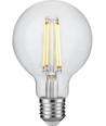E27 4,7W dimbare LED globe lamp - G80, filament, 2500K, 470lm, helder glas