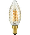 E14 4W dimbare LED gedraaide kaarslamp - C35, 2200K, goud glas, 250lm