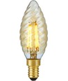 E14 4W dimbare LED gedraaide kaarslamp - C35, 2200K, goud glas, 250lm