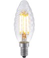E14 4W dimbare LED kogellamp - Twisted Candle, 350lm, 2200K, helder glas