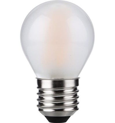 E27 4W dimbare LED kogellamp - G45, filament, mat glas, 2500K