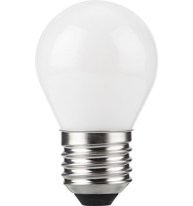 E27 4W dimbare LED kogellamp - G45, filament, opaal glas, 2500K
