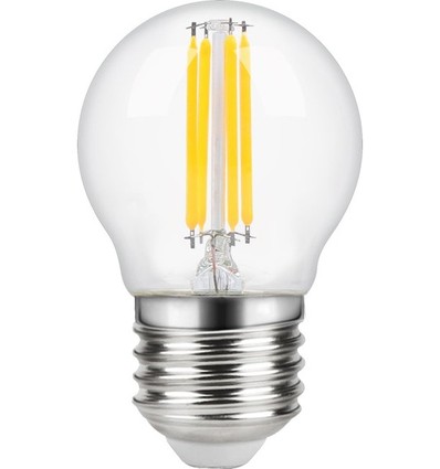 E27 4W dimbare LED kogellamp - G45, filament, 2200K, helder glas
