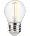 E27 4W dimbare LED kogellamp - G45, filament, 2200K, helder glas
