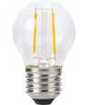 E27 2W dimbare LED kogellamp - G45, filament, 2500K, helder glas