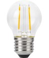 E27 2W dimbare LED kogellamp - G45, filament, 2200K, helder glas