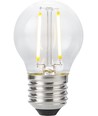 E27 2W dimbare LED kogellamp - G45, filament, 2200K, helder glas