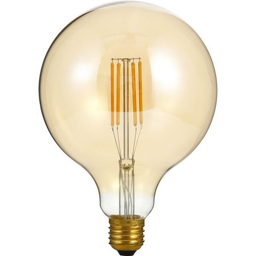E27 7W dimbare LED globe lamp - G125, filament, 2200K, goud glas, 570lm