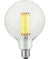 E27 7W dimbare LED globe lamp - G125, filament, 2200K, 600lm, helder glas
