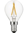 E14 2W dimbare LED kogelpamp - G45, filament, 2500K, helder glas