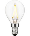E14 2W dimbare LED kogelpamp - G45, filament, 2500K, helder glas