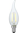 E14 1,5W dimbare LED kaarslamp met tip - C35, 140lm, 2200K, helder glas, filament