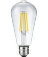 E27 8W dimbare LED Rustika lamp - ST64, filament, 2500K, helder glas, 650lm