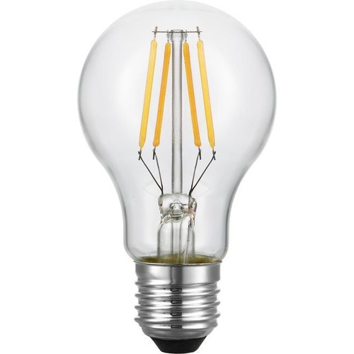 E27 4W dimbare LED filamentlamp - A60, 2200K, helder glas, 360lm
