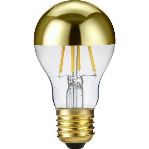 E27 4W dimbare LED kaarslamp - Topverspiegeld goud, A55, 2500K