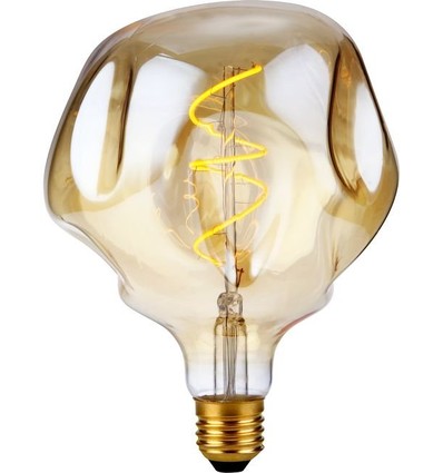 E27 4W XL Flex Mystery LED lamp - G125, dimbaar, 2000K, goud glas, filament