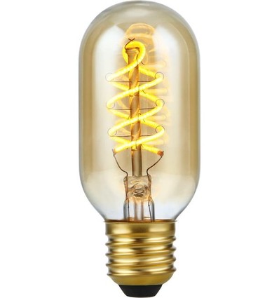 E27 5W dimbare LED-lamp - Filament Flex DH Tube, 2000K, goud glas, 300lm