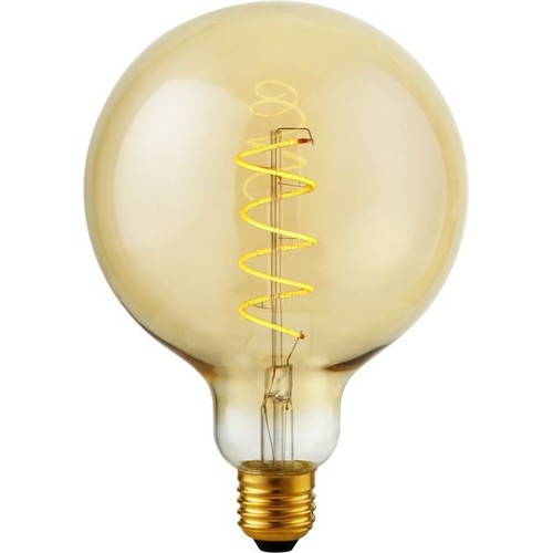 E27 4W dimbare LED filament lamp - G125, Flex Globe, 200lm, 2000K, goud glas