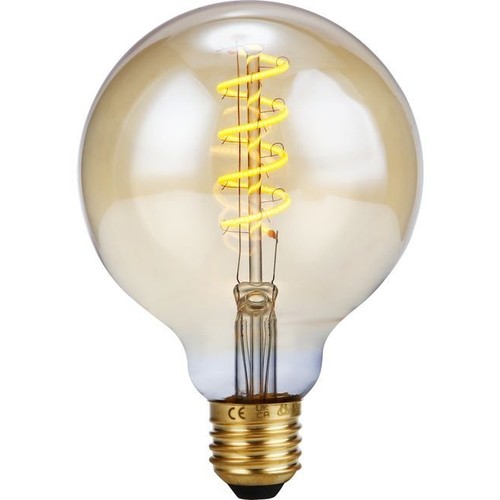 E27 4W dimbare LED filament lamp - G95, Flex Globe, 200lm, 2000K, goud glas