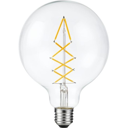 E27 6,5W dimbare LED globe lamp - G125, 500lm, 2200K, filament, helder glas