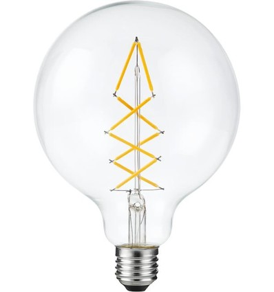 E27 6,5W dimbare LED globe lamp - G125, 500lm, 2200K, filament, helder glas