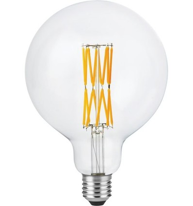 E27 8,5W dimbare LED filamentlamp - G125, 800lm, Double Globe, 2200K, helder glas