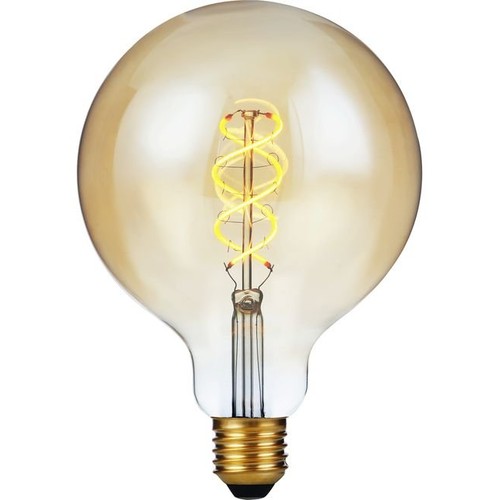 E27 5W 3-staps dimbare LED lamp - G125, Filament Flex, 2200K, goud glas