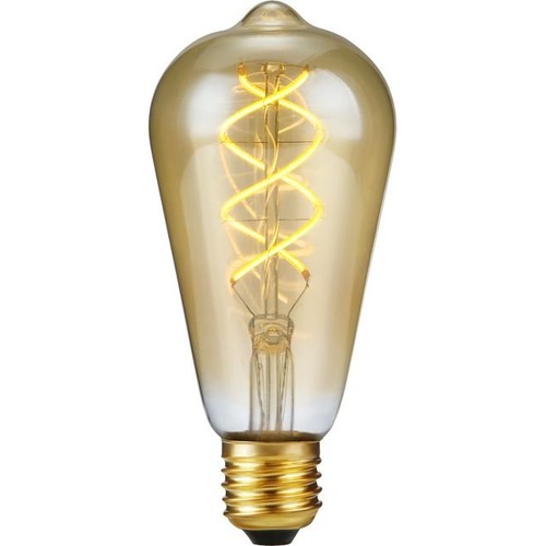 E27 5W 3-staps dimbare LED lamp - ST64 Rustika, Flex Filament, 2200K, goud glas