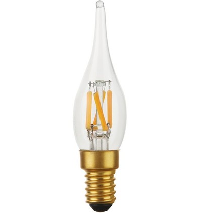 E14 1,8W dimbare LED kogellamp - C23, Mini Tip Candle, 2000K, helder glas