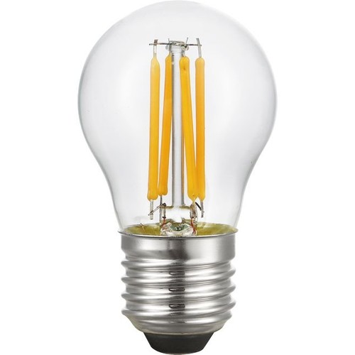 E27 4W filament kogellamp, 24V - G45, 310lm, 2500K, helder glas, AC/DC
