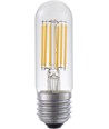 E27 5W dimbare LED buislamp - 9,5cm, filament, helder glas, 2700K
