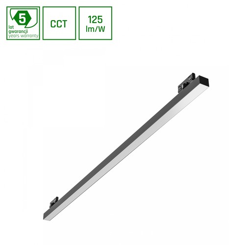 20W/30W/40W ALLDAY BASIC 3-fasen railspot - 120cm, 3CCT, 115°, IP20, zwart, 5 jaar garantie