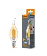 E14 6W LED kogellamp filament - C37, brons glas, extra extra warm wit
