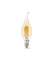 E14 6W LED kogellamp filament - C37, brons glas, extra extra warm wit