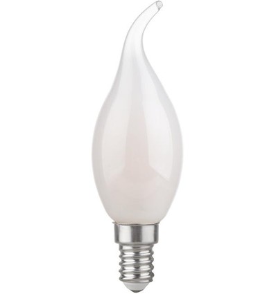 E14 2,5W dimbare LED kaarslamp met tip - C35, 250lm, opaal glas, warm wit