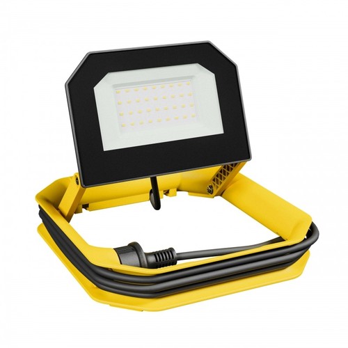 30W schijnwerper met voet, oprol en haak - Werklamp, 3m kabel, Schuko stekker, IP65 buiten