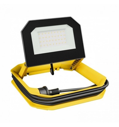 30W schijnwerper met voet, oprol en haak - Werklamp, 3m kabel, Schuko stekker, IP65 buiten
