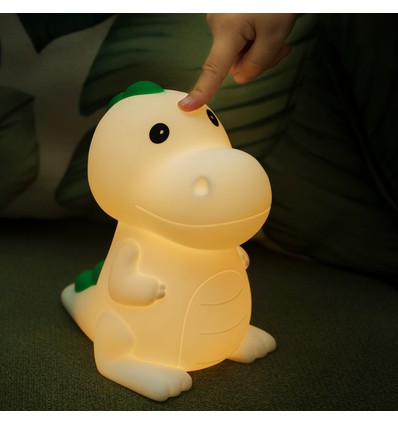 MOCHI Dinosaurus nachtlampje van zachte siliconen - oplaadbaar, kleurwissel + warm wit