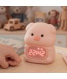 MOCHI Grijze nachtlamp met klok van zachte siliconen - oplaadbaar, kleurwissel + warm wit