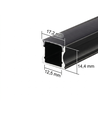 2m Zwart Alu-profiel voor LED Strips - Incl. Zwart Deksel en Eindkappen