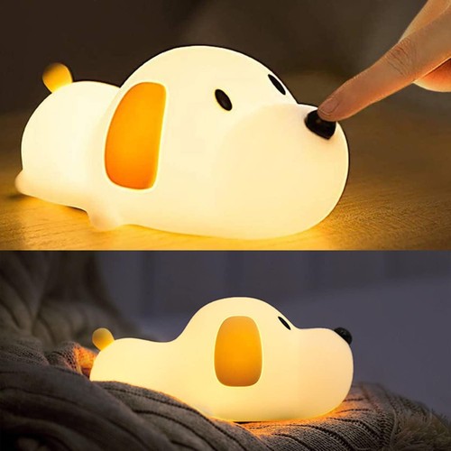 MOCHI Puppy nachtlampje van zachte siliconen - oplaadbaar, warm/neutraal wit